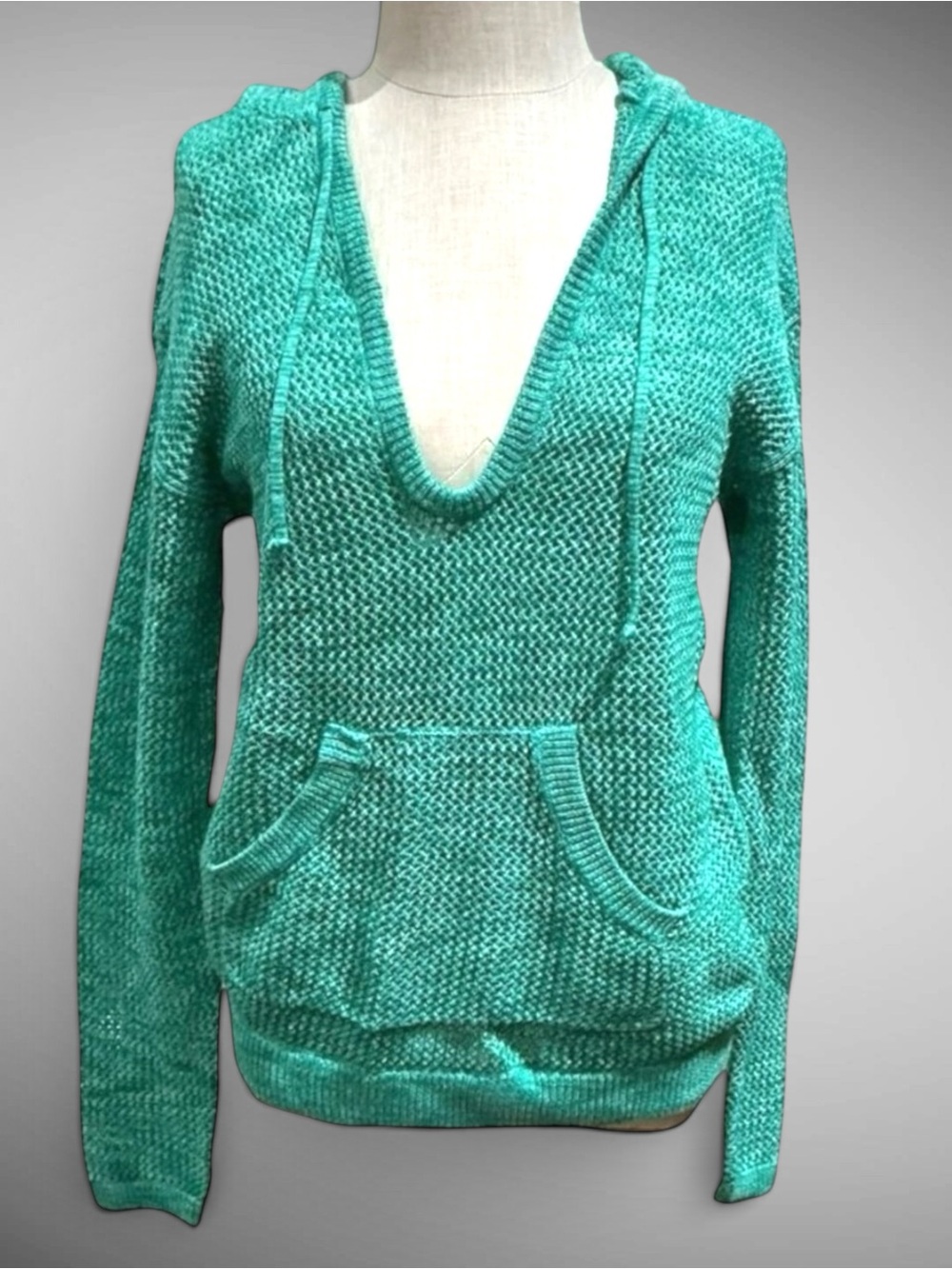 Two by Vince Camuto Open Knit Hooded Beach Cover Up Sweater Large NWT